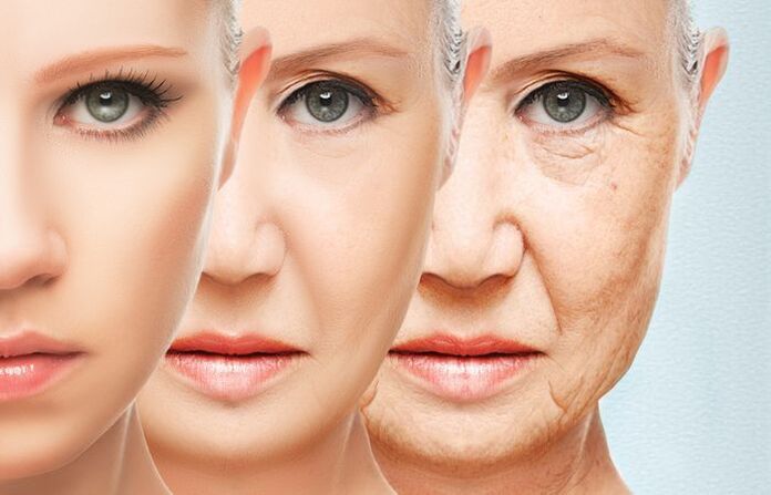Stages of facial skin rejuvenation with a mask